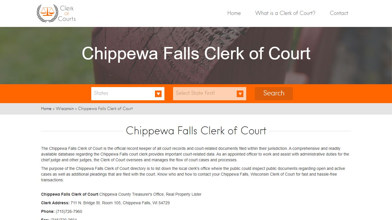 Find Your Chippewa County Clerk of Courts in WI - clerk-of-courts.com